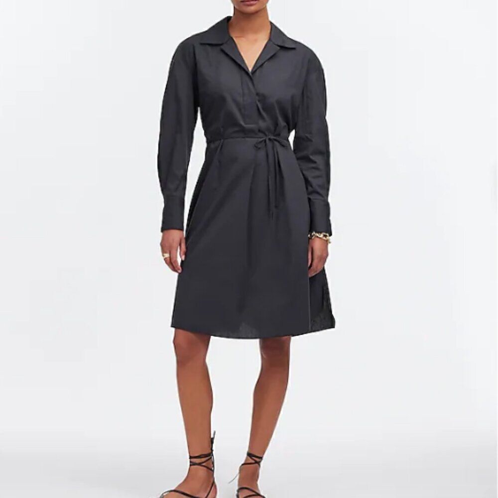 Madewell Belted Mini Shirtdress In Blsck Size Xs Nwt